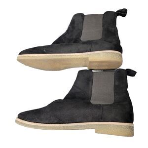 Comfortview Nyla Boots Womens 9M Black Suede Chelsea Ankle Boots Booties Almond